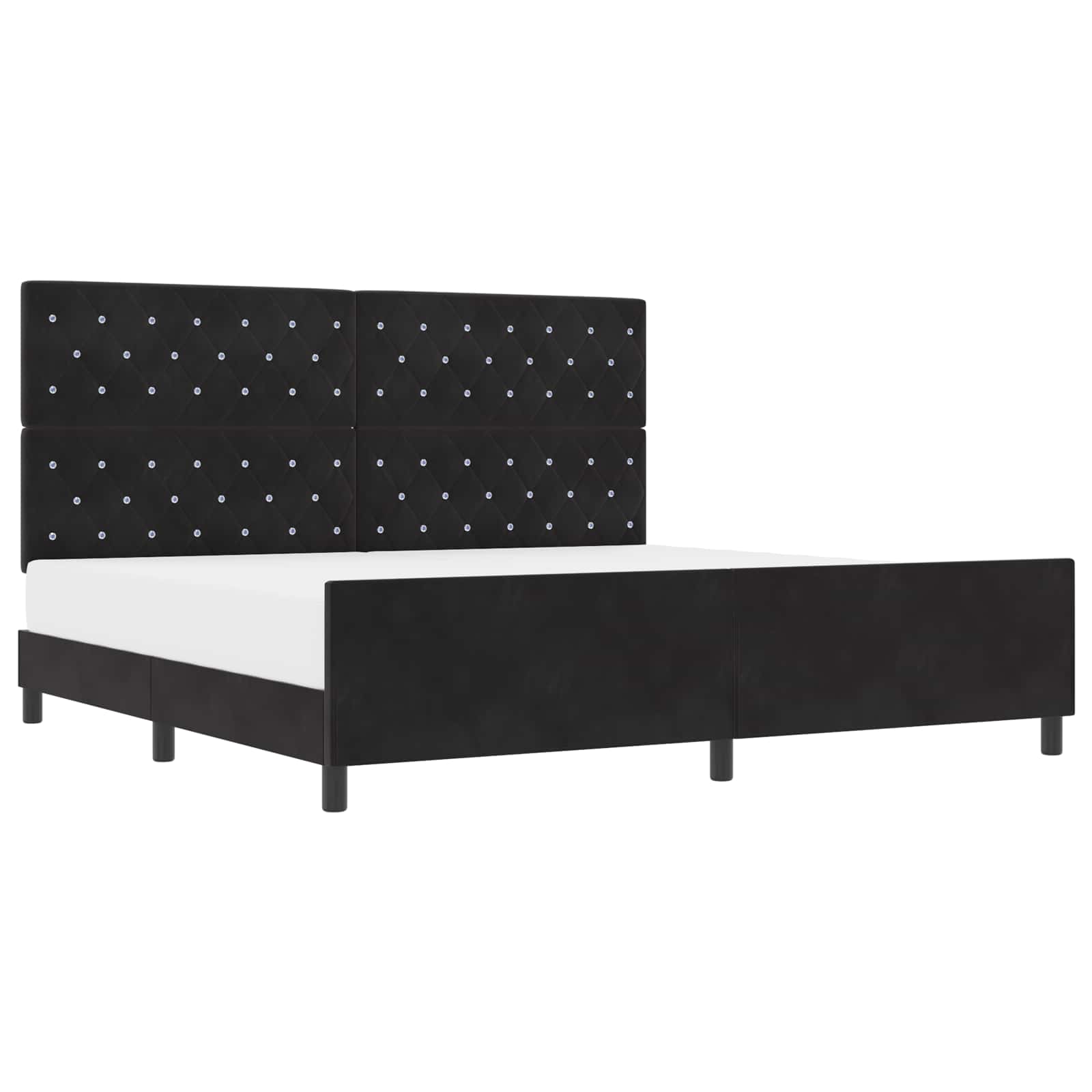 Boxspringbed met hoofdeinde Zwart 200 x 200 cm Fluweel