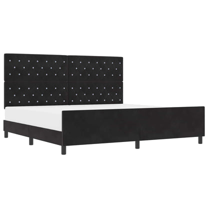 Boxspringbed met hoofdeinde Zwart 200 x 200 cm Fluweel