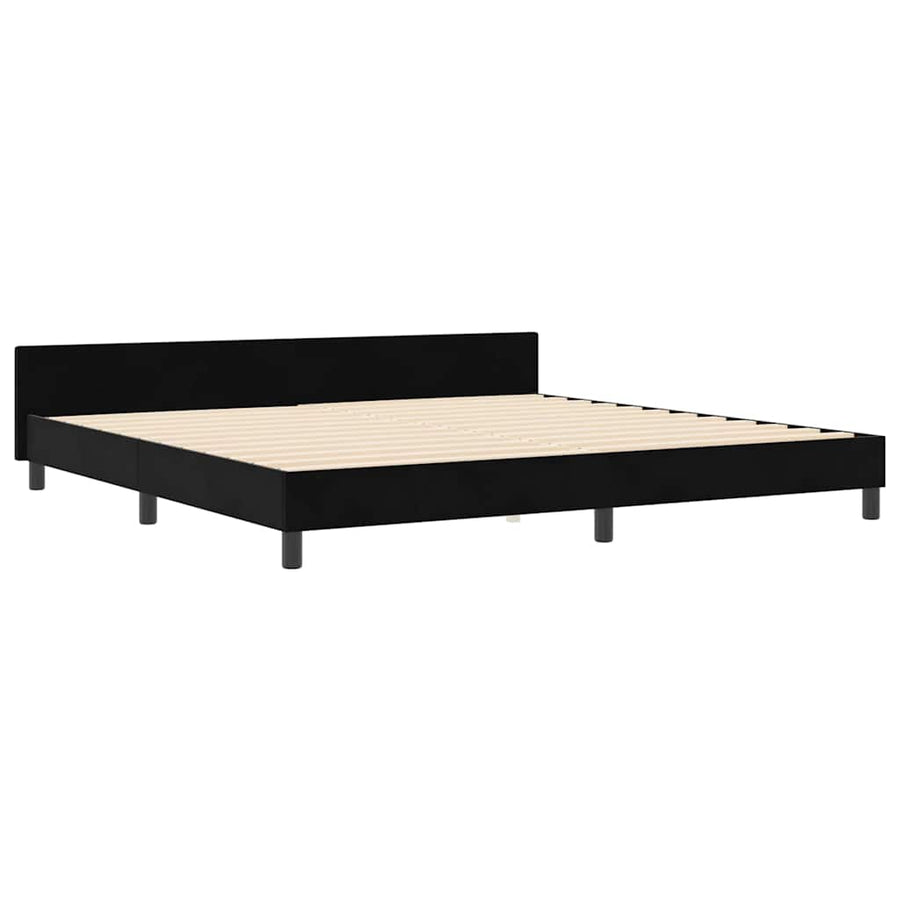 Boxspringbed met hoofdeinde Zwart 200 x 200 cm Fluweel