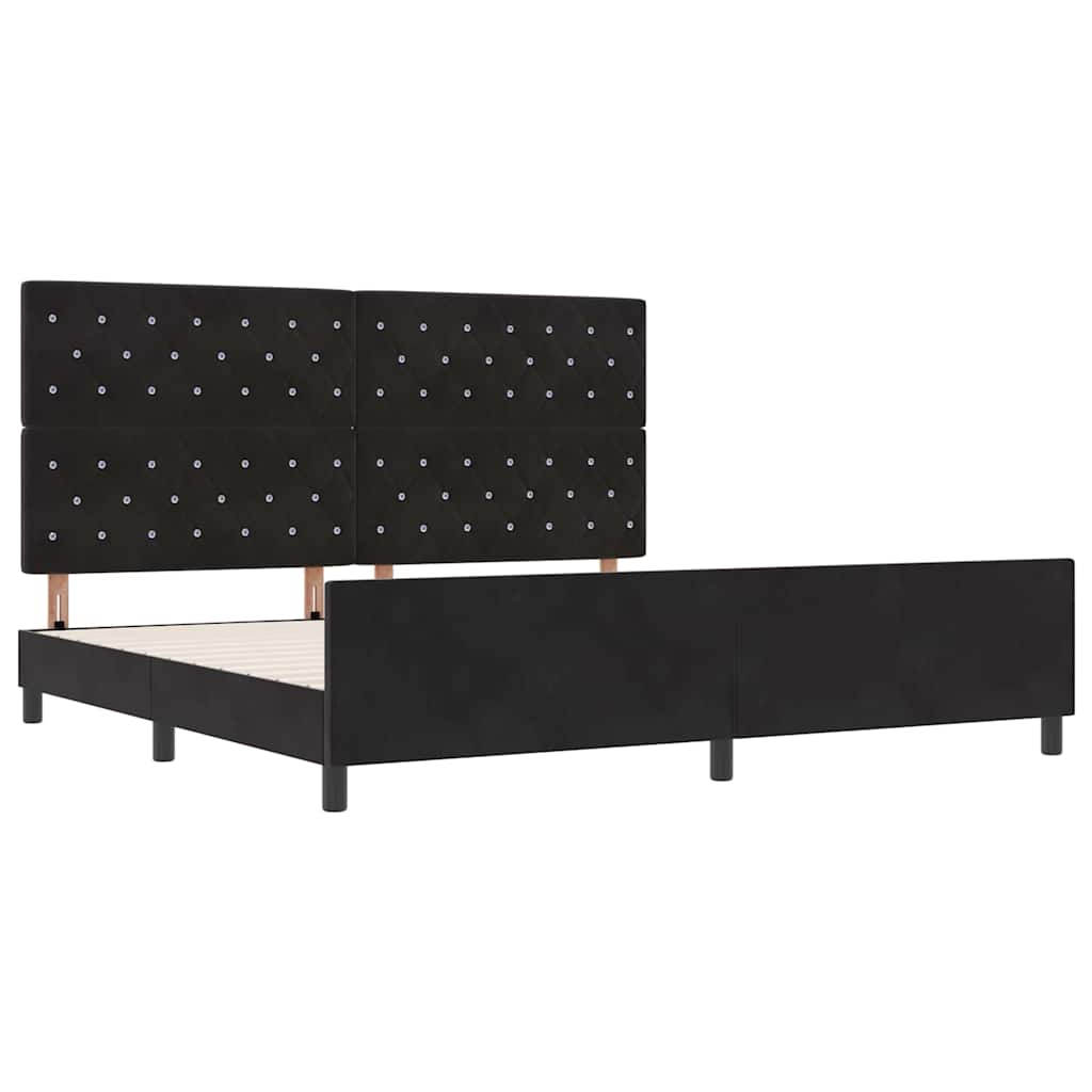 Boxspringbed met hoofdeinde Zwart 200 x 200 cm Fluweel