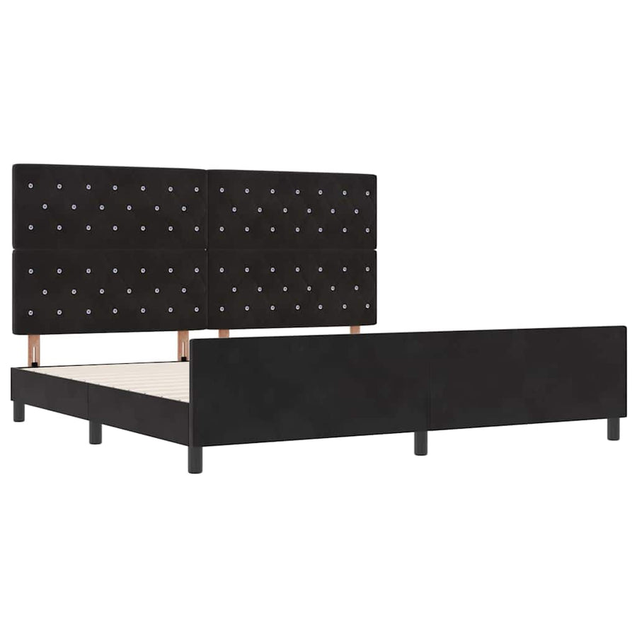 Boxspringbed met hoofdeinde Zwart 200 x 200 cm Fluweel