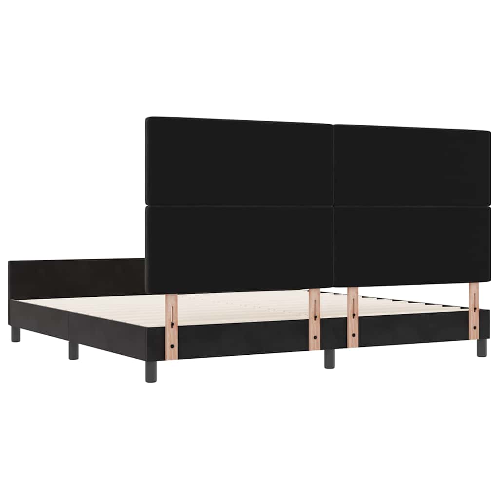 Boxspringbed met hoofdeinde Zwart 200 x 200 cm Fluweel