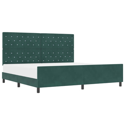 Boxspringbed met hoofdeinde Donkergroen 200 x 200 cm Fluweel