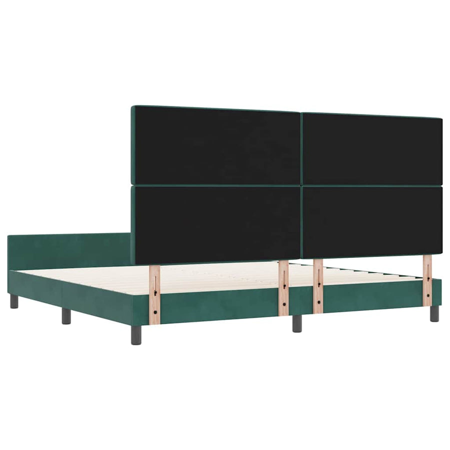 Boxspringbed met hoofdeinde Donkergroen 200 x 200 cm Fluweel