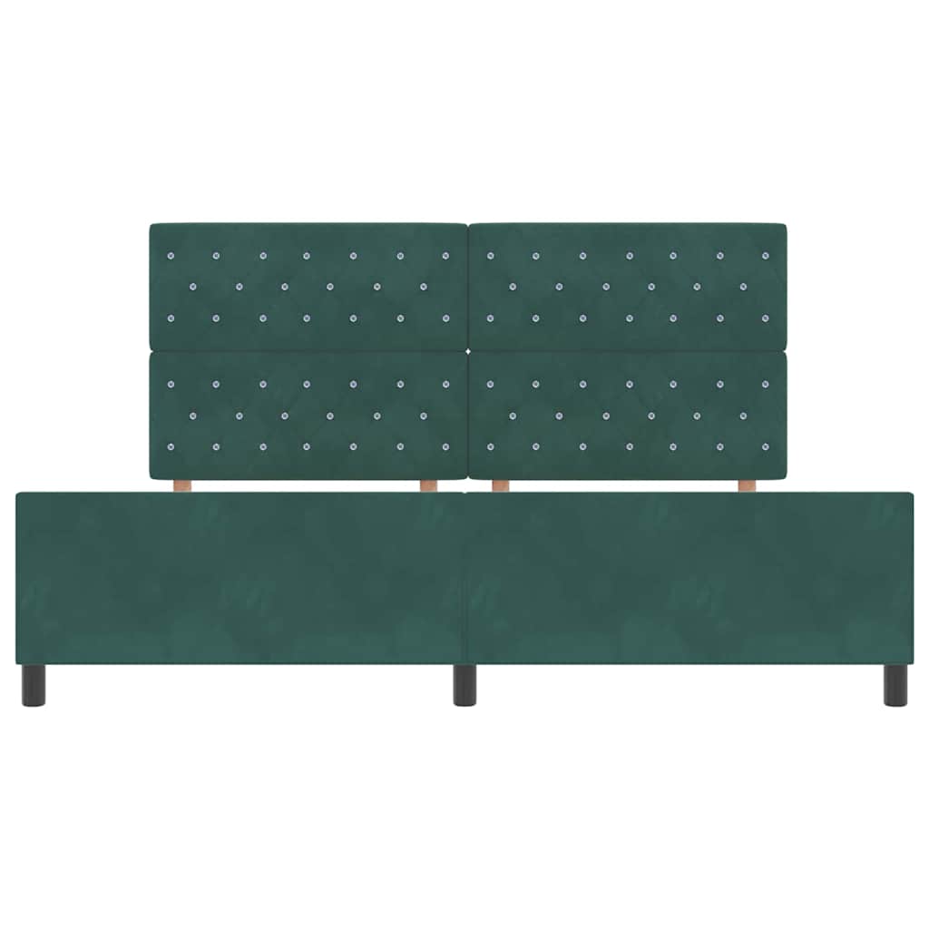 Boxspringbed met hoofdeinde Donkergroen 200 x 200 cm Fluweel