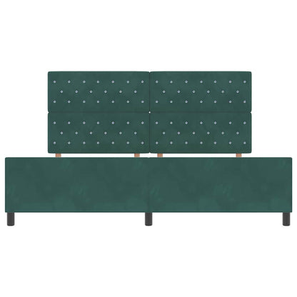 Boxspringbed met hoofdeinde Donkergroen 200 x 200 cm Fluweel