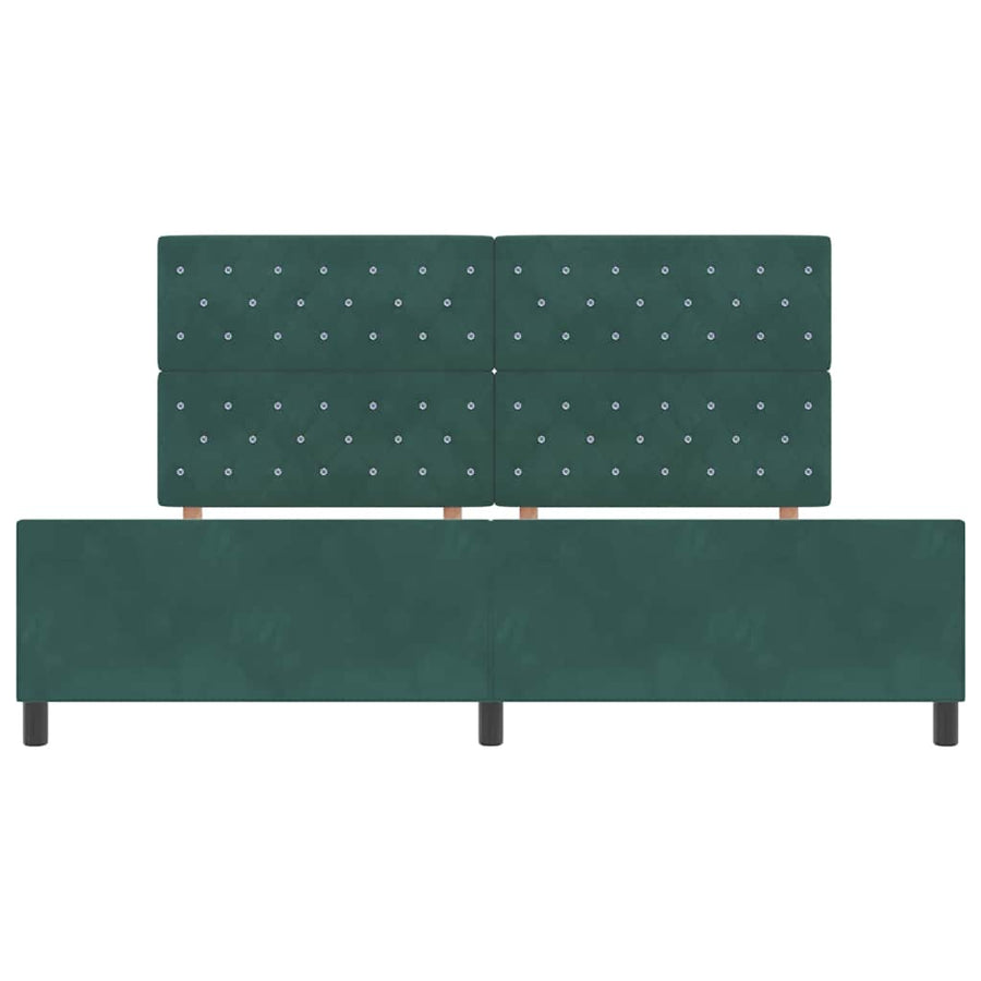 Boxspringbed met hoofdeinde Donkergroen 200 x 200 cm Fluweel