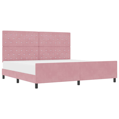 Boxspringbed met hoofdeinde Roze 200 x 200 cm Fluweel