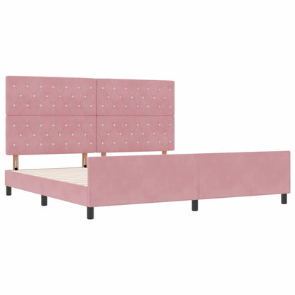 Boxspringbed met hoofdeinde Roze 200 x 200 cm Fluweel