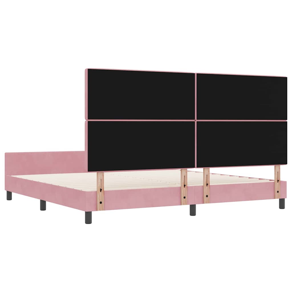 Boxspringbed met hoofdeinde Roze 200 x 200 cm Fluweel