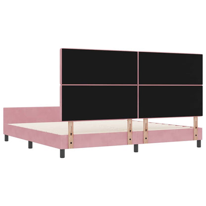 Boxspringbed met hoofdeinde Roze 200 x 200 cm Fluweel