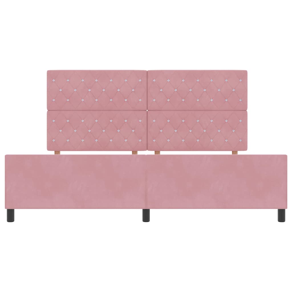 Boxspringbed met hoofdeinde Roze 200 x 200 cm Fluweel