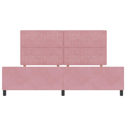 Boxspringbed met hoofdeinde Roze 200 x 200 cm Fluweel