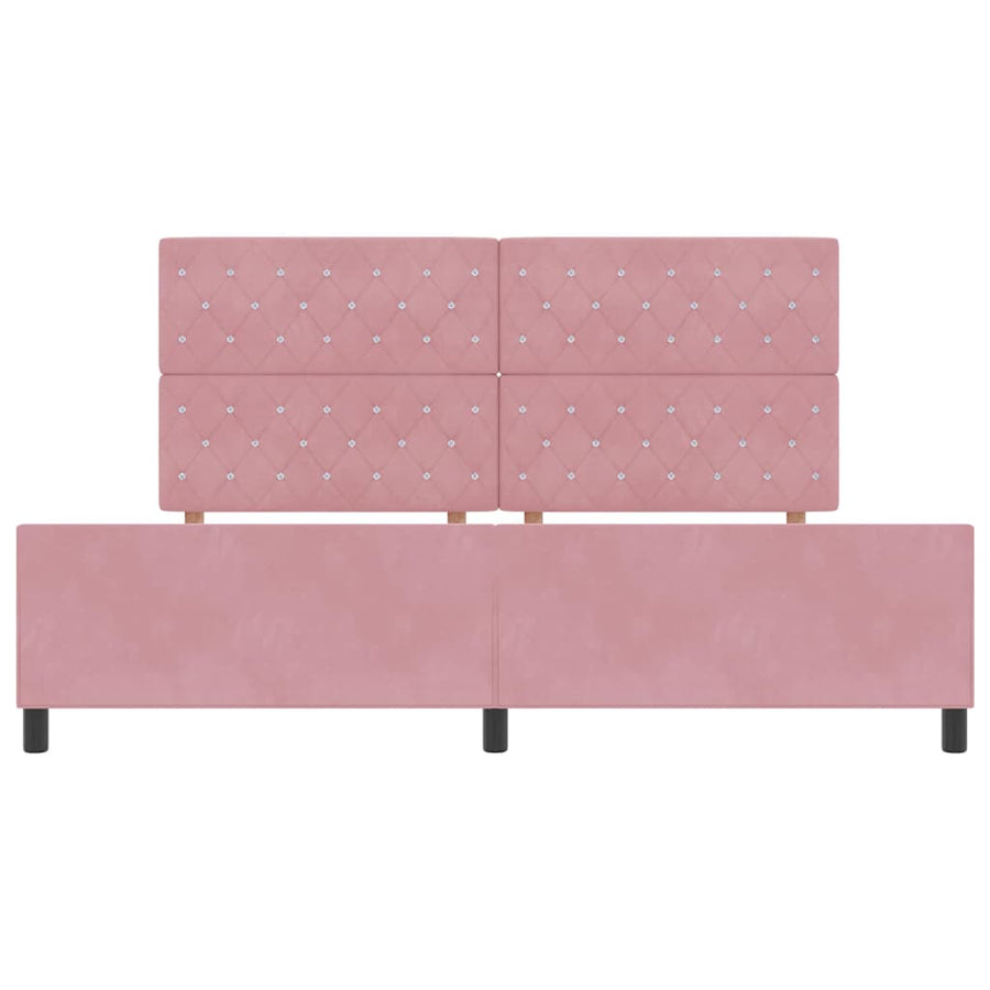 Boxspringbed met hoofdeinde Roze 200 x 200 cm Fluweel