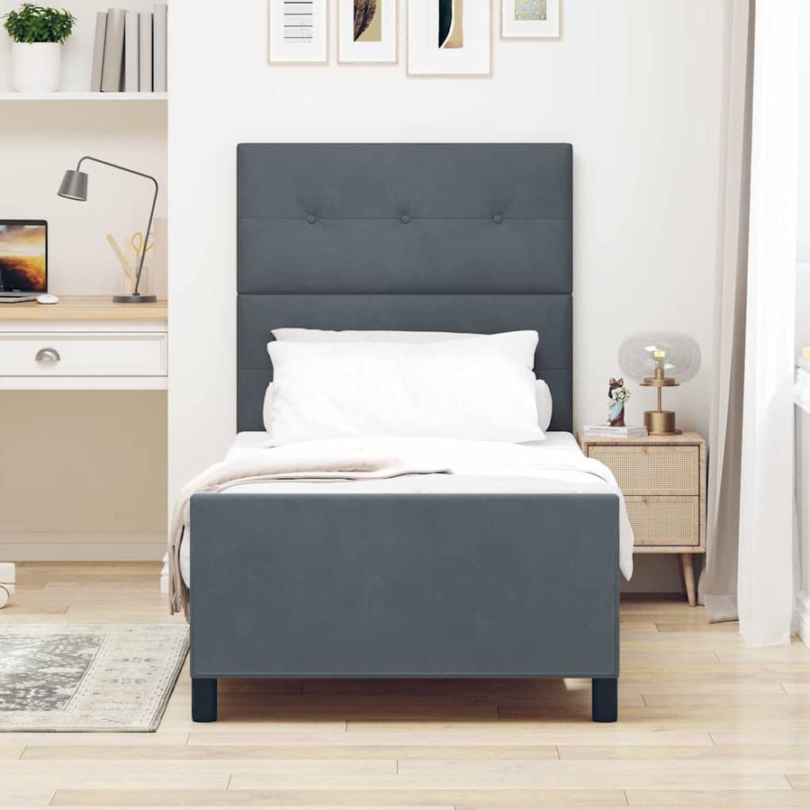 Boxspringbed met hoofdeinde Donkergrijs 100 x 200 cm Fluweel
