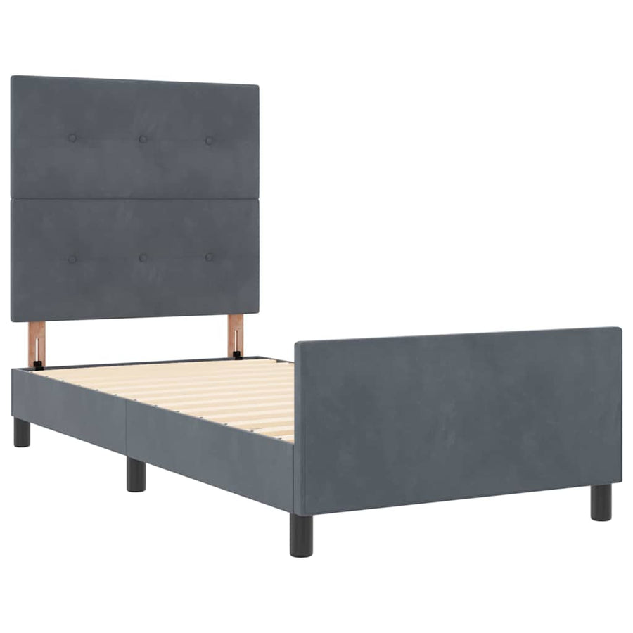 Boxspringbed met hoofdeinde Donkergrijs 100 x 200 cm Fluweel