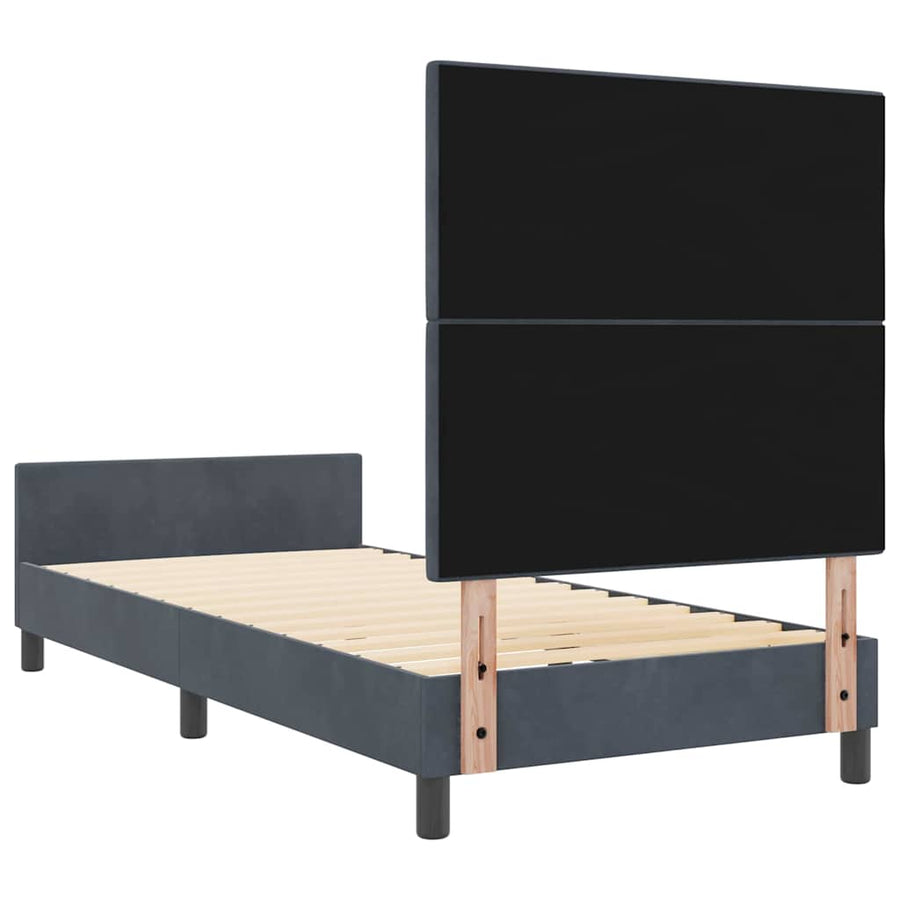Boxspringbed met hoofdeinde Donkergrijs 100 x 200 cm Fluweel