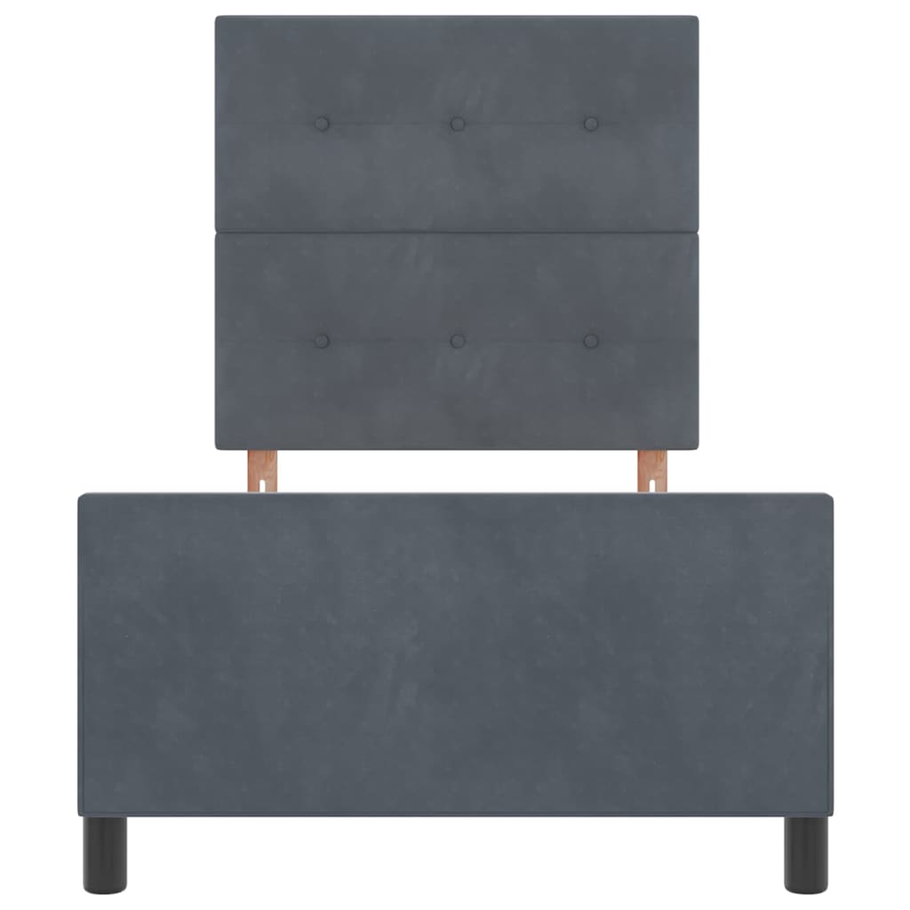 Boxspringbed met hoofdeinde Donkergrijs 100 x 200 cm Fluweel