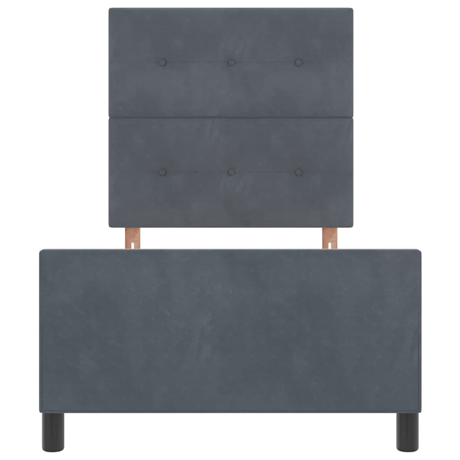 Boxspringbed met hoofdeinde Donkergrijs 100 x 200 cm Fluweel