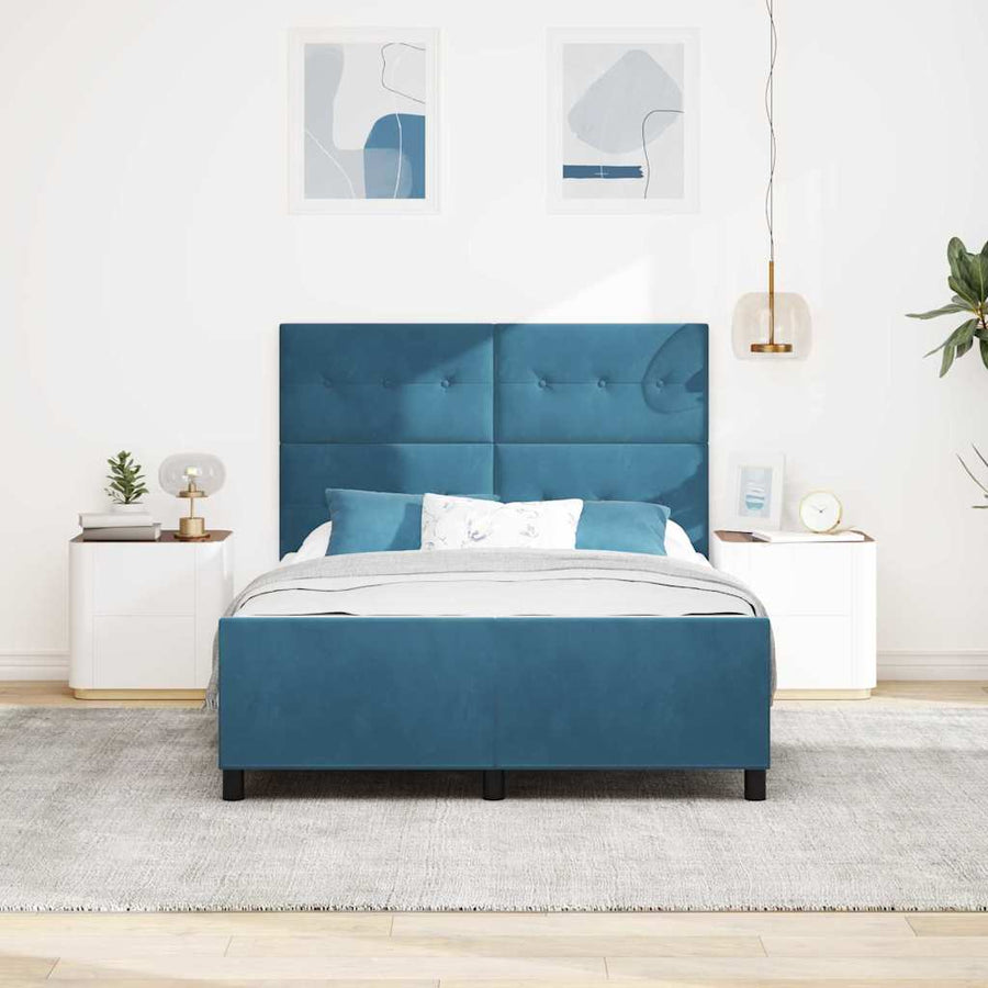 Boxspringbed met hoofdeinde Donkerblauw 160 x 200 cm Fluweel