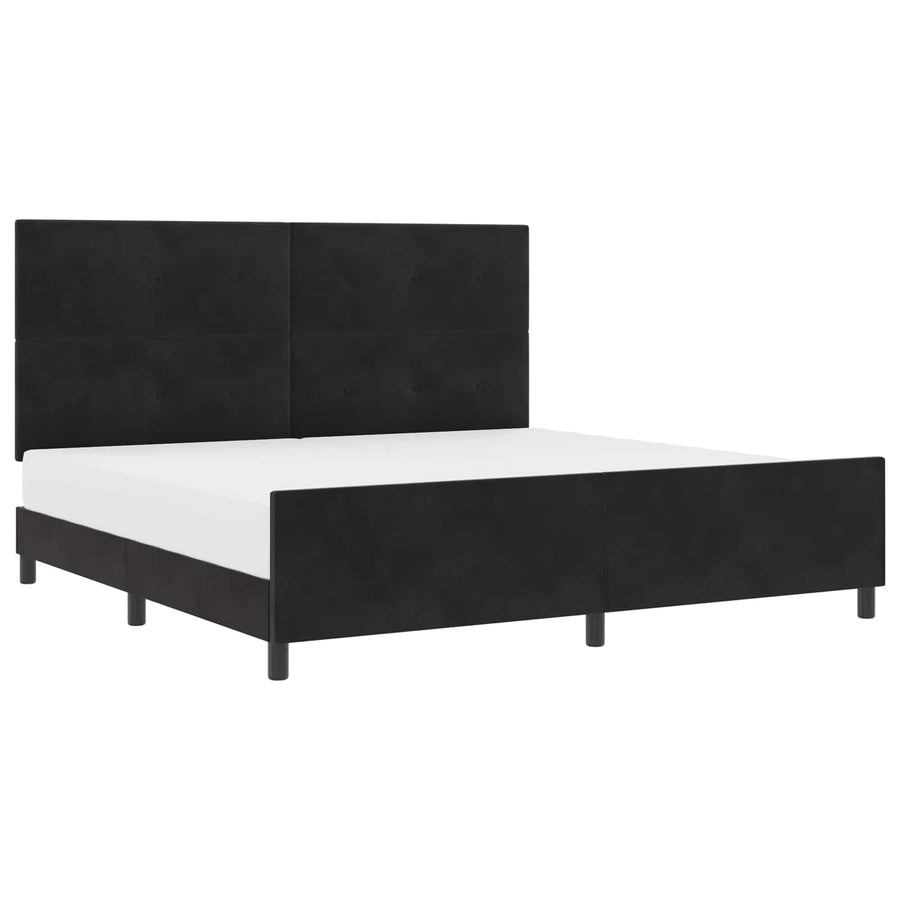 Boxspringbed Met Hoofdeinde Zwart 200 X 200 Cm Fluweel Zwart