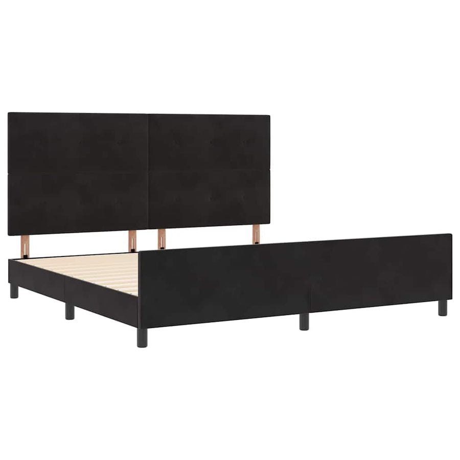Boxspringbed Met Hoofdeinde Zwart 200 X 200 Cm Fluweel Zwart