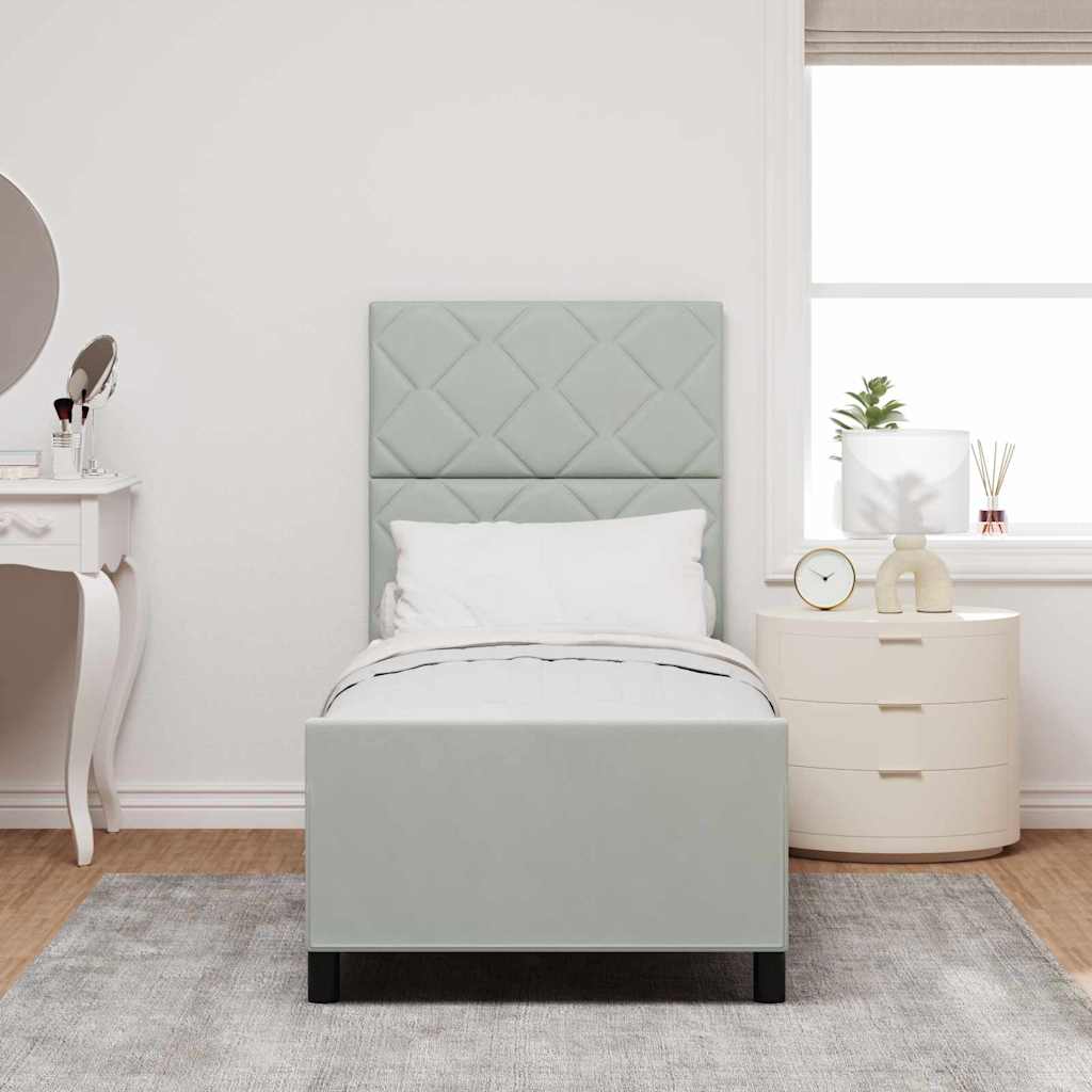 Boxspringbed met hoofdeinde Lichtgrijs 80 x 200 cm Fluweel