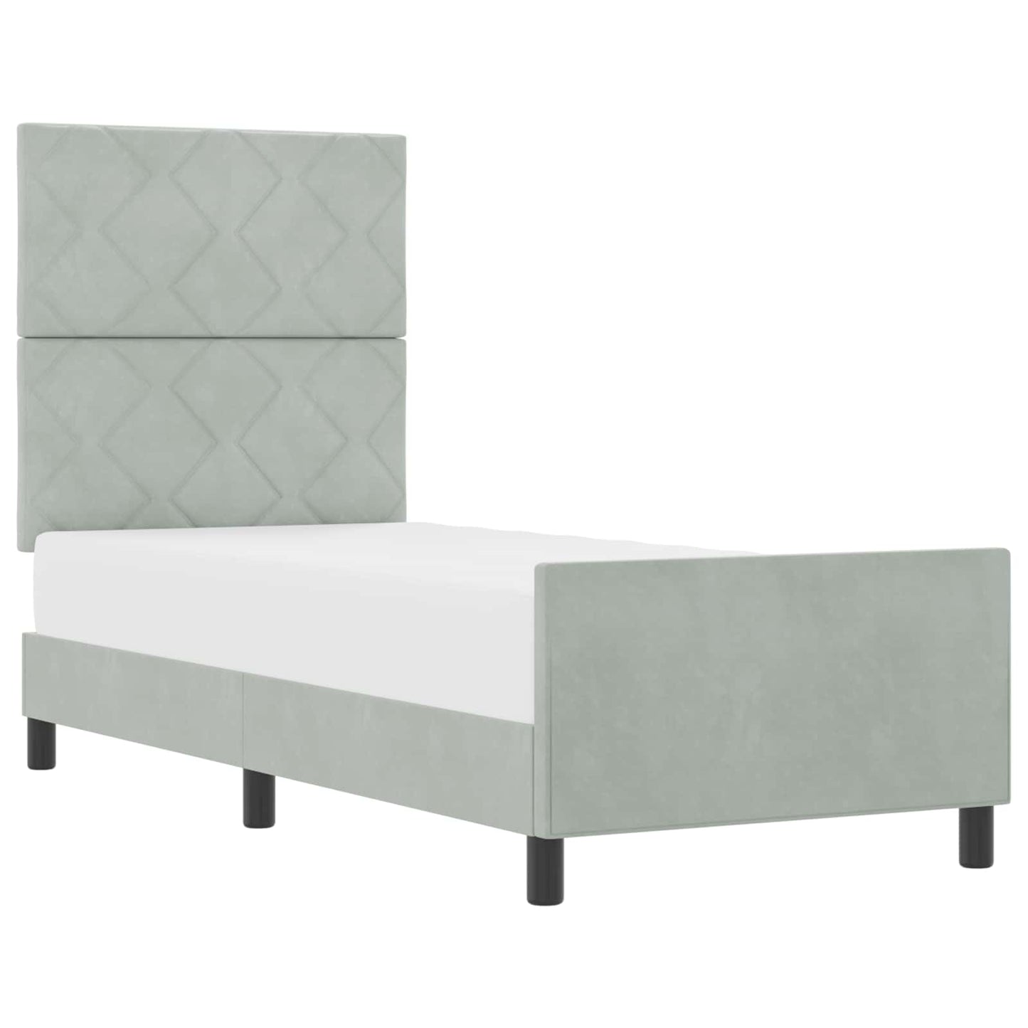 Boxspringbed met hoofdeinde Lichtgrijs 80 x 200 cm Fluweel