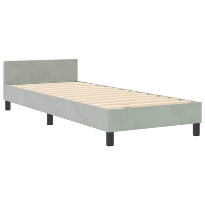 Boxspringbed met hoofdeinde Lichtgrijs 80 x 200 cm Fluweel