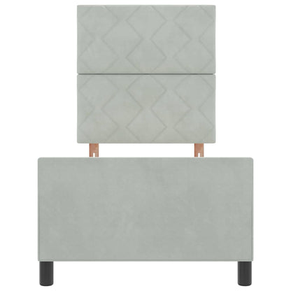 Boxspringbed met hoofdeinde Lichtgrijs 80 x 200 cm Fluweel