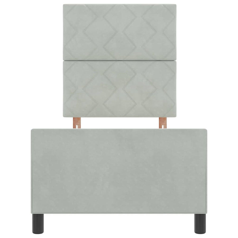 Boxspringbed met hoofdeinde Lichtgrijs 80 x 200 cm Fluweel