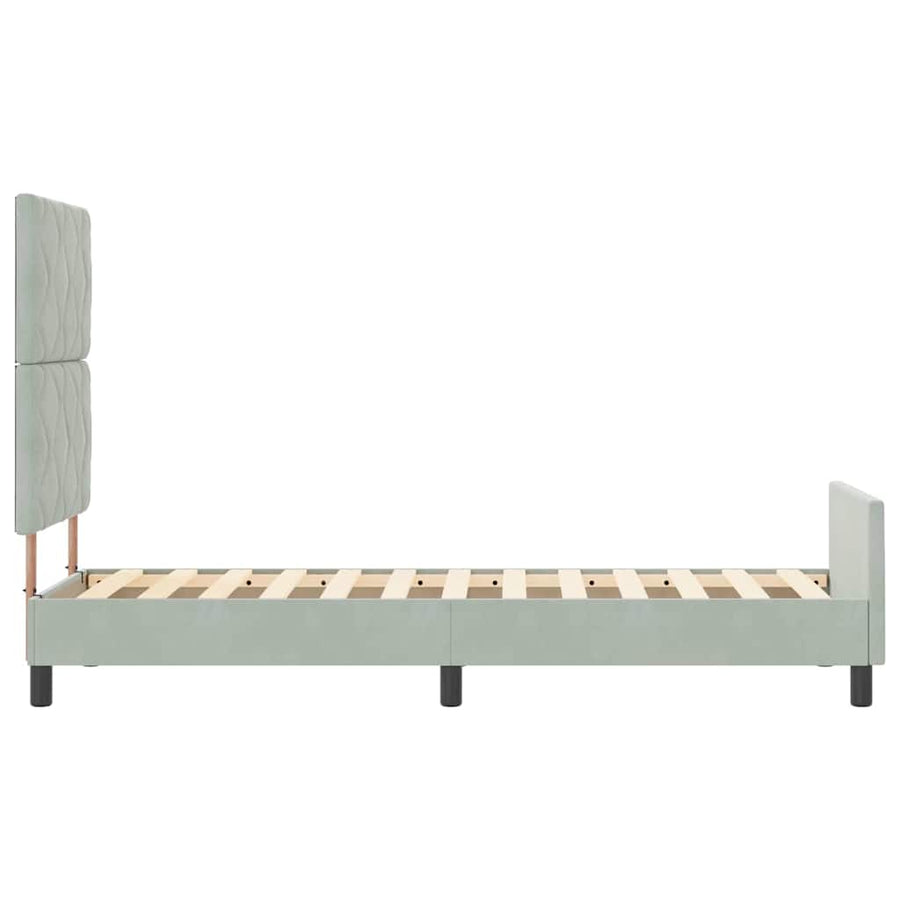 Boxspringbed met hoofdeinde Lichtgrijs 80 x 200 cm Fluweel