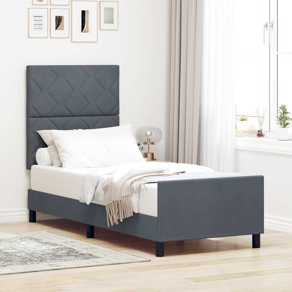 Boxspringbed met hoofdeinde Donkergrijs 80 x 200 cm Fluweel