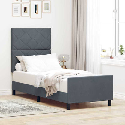 Boxspringbed met hoofdeinde Donkergrijs 80 x 200 cm Fluweel