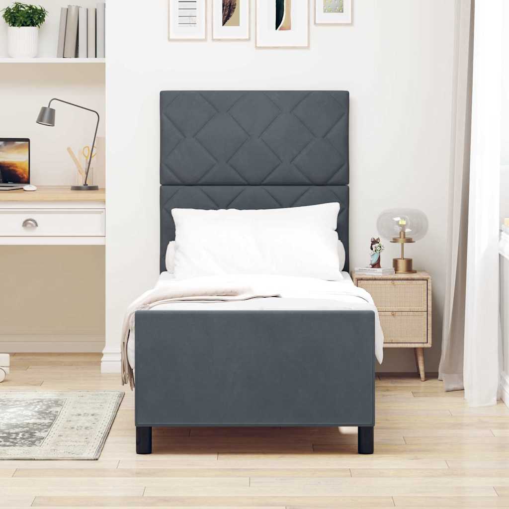 Boxspringbed met hoofdeinde Donkergrijs 80 x 200 cm Fluweel