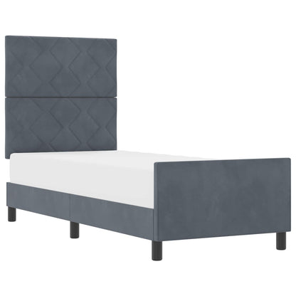 Boxspringbed met hoofdeinde Donkergrijs 80 x 200 cm Fluweel