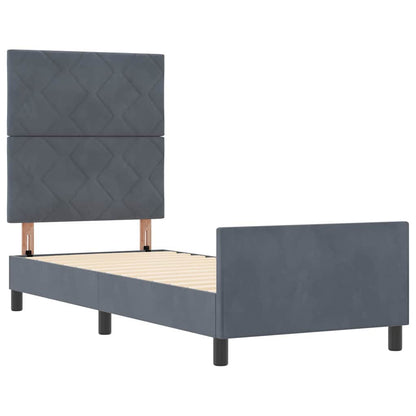 Boxspringbed met hoofdeinde Donkergrijs 80 x 200 cm Fluweel
