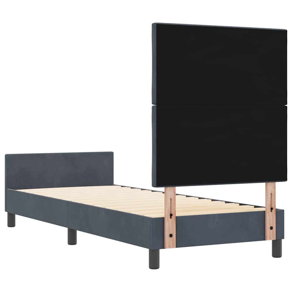 Boxspringbed met hoofdeinde Donkergrijs 80 x 200 cm Fluweel