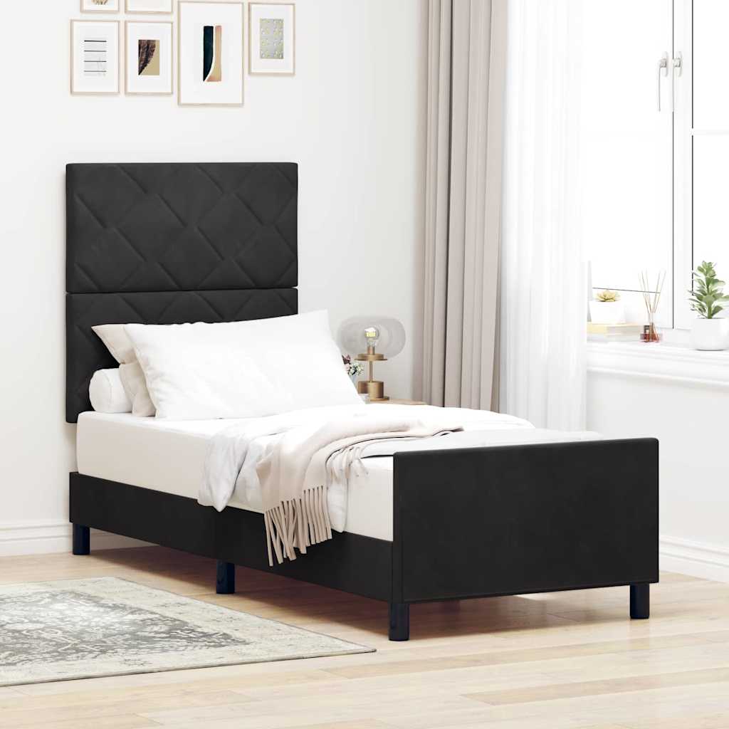 Boxspringbed met hoofdeinde Zwart 80 x 200 cm Fluweel