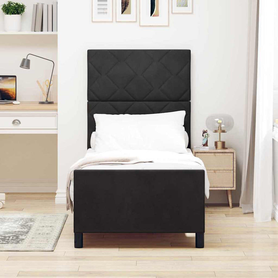 Boxspringbed met hoofdeinde Zwart 80 x 200 cm Fluweel