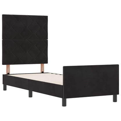 Boxspringbed met hoofdeinde Zwart 80 x 200 cm Fluweel
