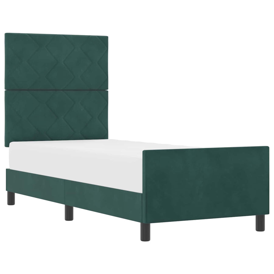 Boxspringbed met hoofdeinde Donkergroen 80 x 200 cm Fluweel