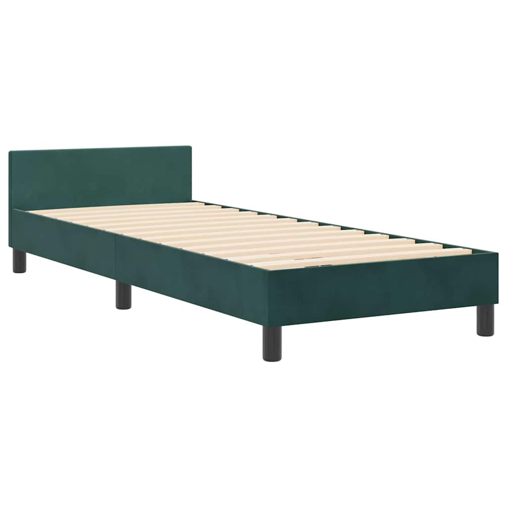 Boxspringbed met hoofdeinde Donkergroen 80 x 200 cm Fluweel