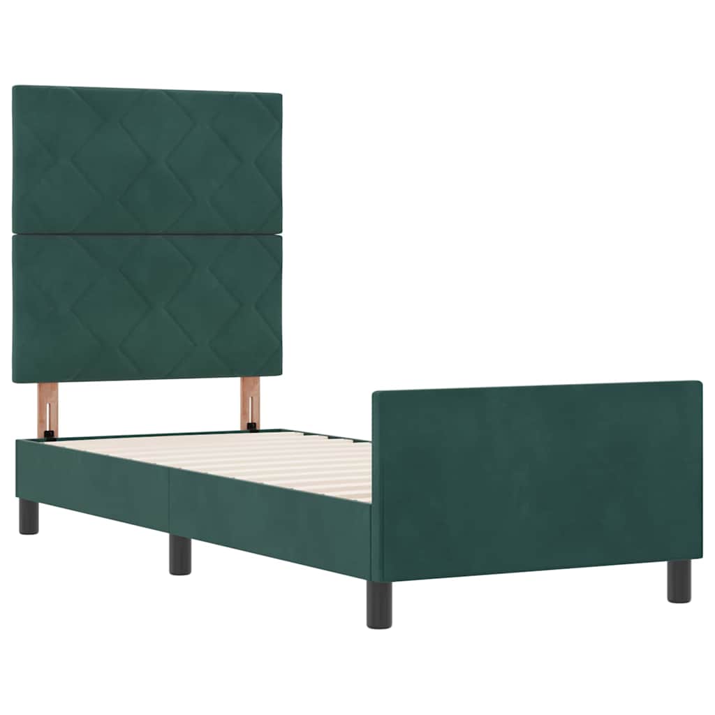 Boxspringbed met hoofdeinde Donkergroen 80 x 200 cm Fluweel