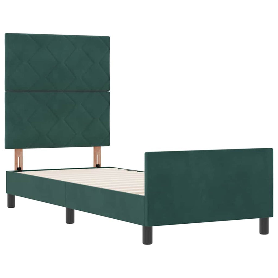 Boxspringbed met hoofdeinde Donkergroen 80 x 200 cm Fluweel