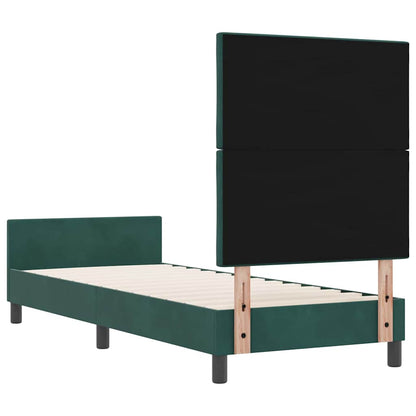Boxspringbed met hoofdeinde Donkergroen 80 x 200 cm Fluweel
