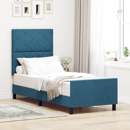 Boxspringbed met hoofdeinde Donkerblauw 80 x 200 cm Fluweel