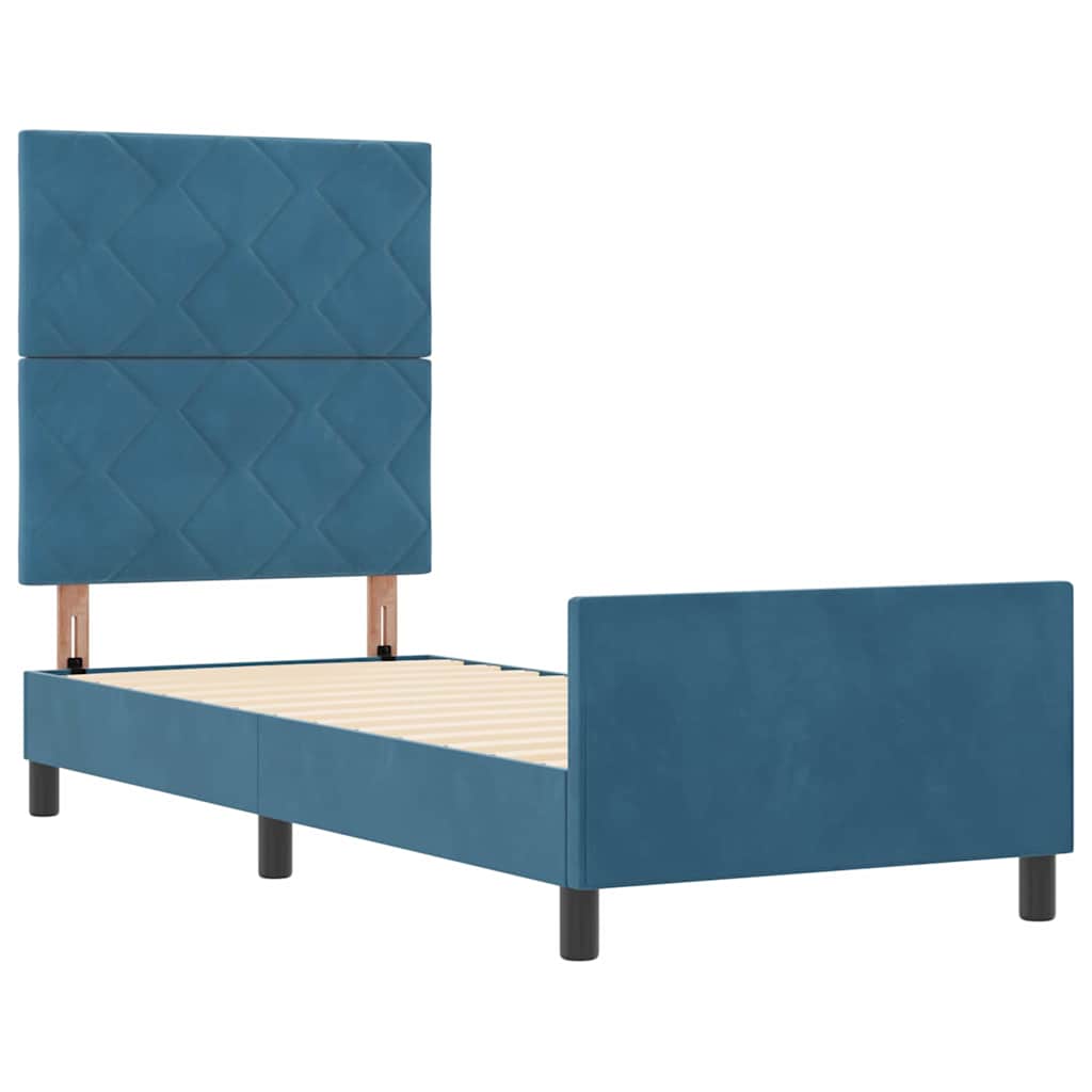 Boxspringbed met hoofdeinde Donkerblauw 80 x 200 cm Fluweel