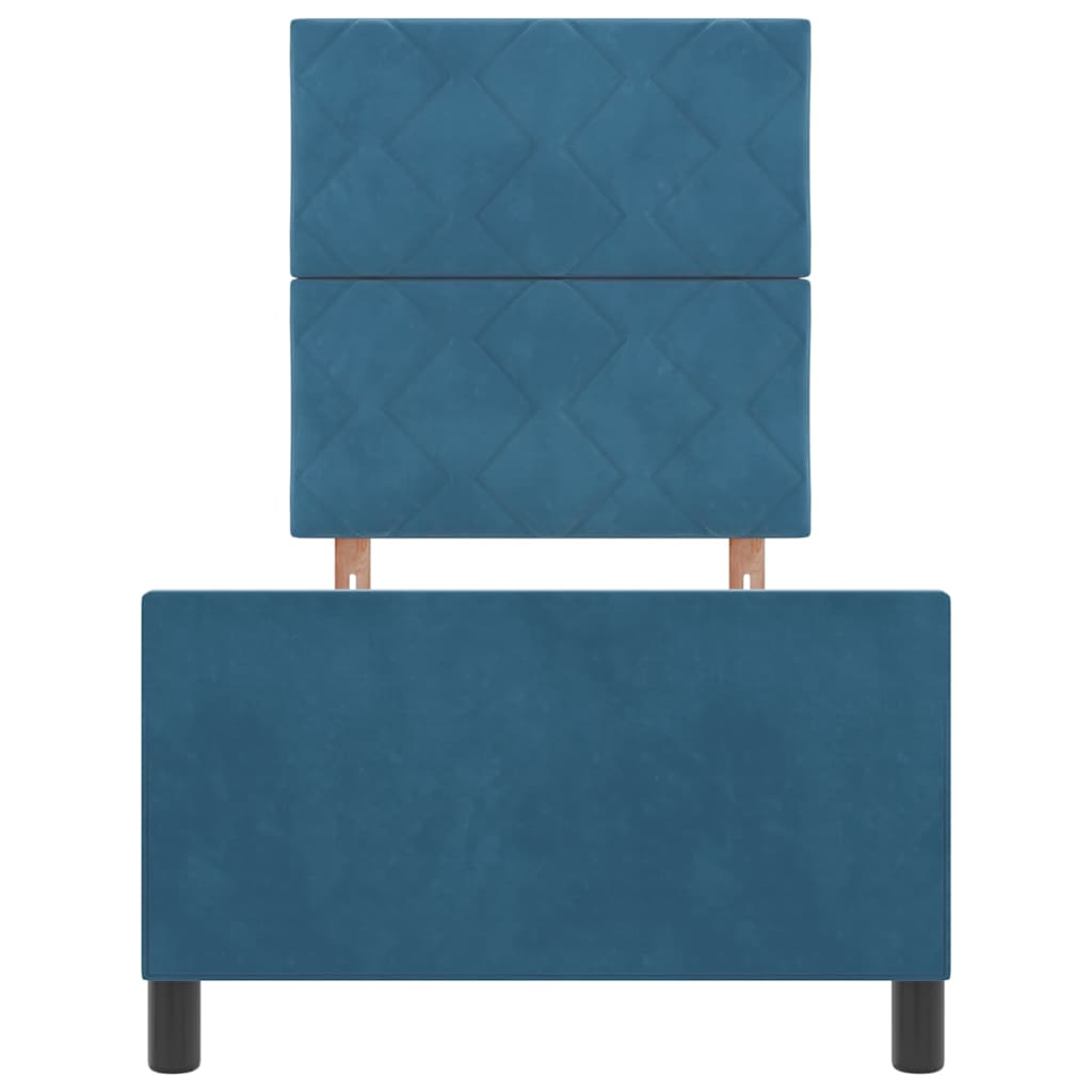 Boxspringbed met hoofdeinde Donkerblauw 80 x 200 cm Fluweel