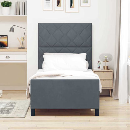 Boxspringbed met hoofdeinde Donkergrijs 90 x 190 cm Fluweel